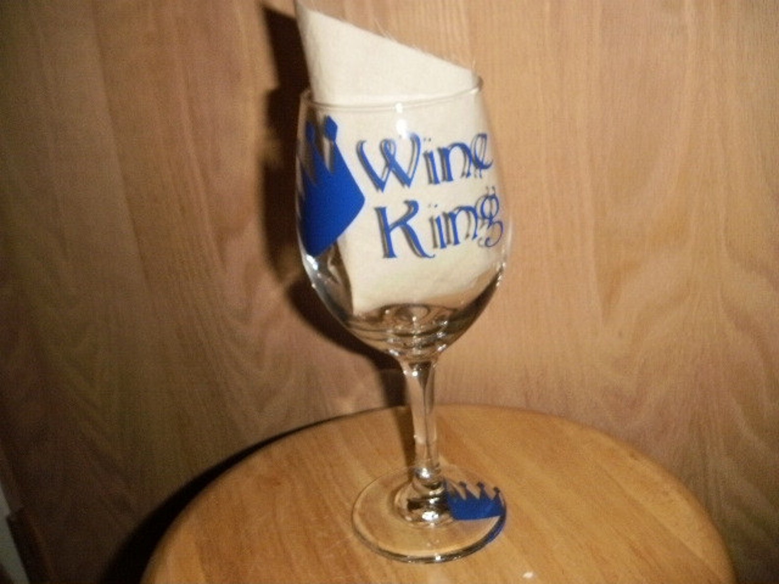Wine King Wine Glass With Crown Etsy