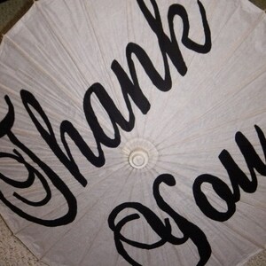 Large Thank you handpainted parasol image 3