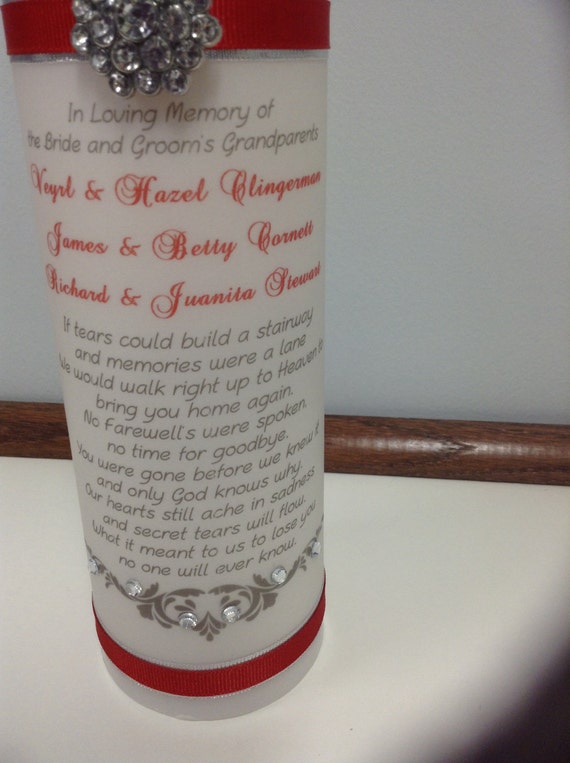 If Tears Could build A Stairway Memorial Candle with gem