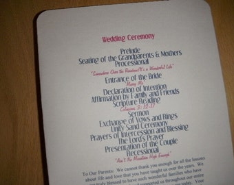 Wedding Fan Program