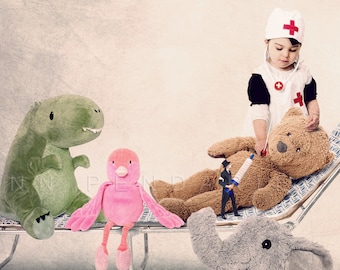 Doctor plush and toy photo IA-free, Kids decoration, Pediatrician decoration, Medical themed gift, Tiny trades