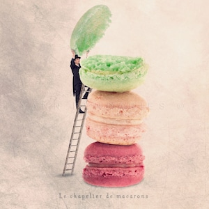 Macaron print IA-free, funny food art, Paris Macaron, French Patisserie, Macaroon, Macaron, Kitchen decor, Kitchen Decor, French macaron