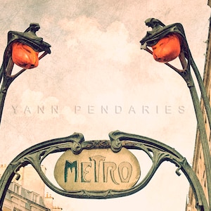 Metro Sign, Art Nouveau, Architecture, Paris wall decor, Paris Metro Photo, steampunk art, steampunk print, industrial decor