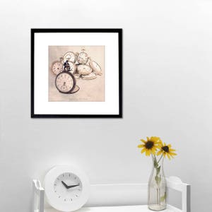 Steampunk Clock print, funny prints, Watch, wall decor, pocket watch, antique pocket watch, pocket watch print, steampunk watch image 3