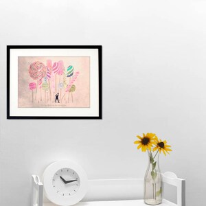 Lollipop print, funny kitchen wall art, funny food art, Lollipop themed photography, Tiny trades print, Candies and sweetw, kitchen decor image 4