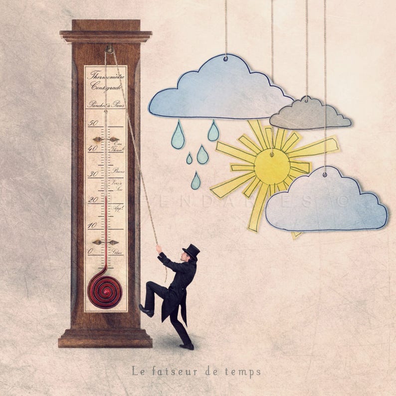 Weather forecast picture, Gifts for gardeners, Tiny trades photography, funny wall art, Yann Pendariès image 1