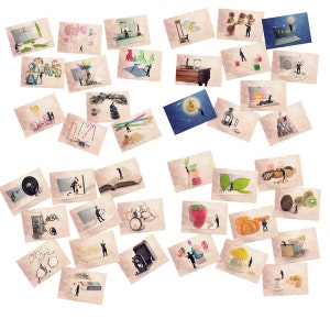 Ensemble de cartes postales humoristiques, illustrations amusantes, cartes de vœux pleines d'esprit, mignonnes et hilarantes, cadeau parfait