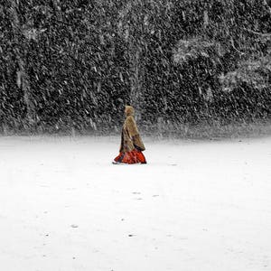 Winter Art, Red Riding Hood, Winter Wonderland, Winter Photography, Snow print, winter photos, red riding, photographydream, yann pendaries image 1