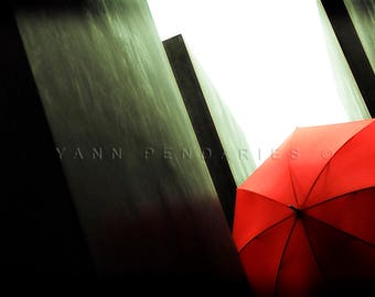 Fine art photography, Red umbrella, Umbrella art, Wall art, Wall decor, Umbrella Photo, Geometric, Red home decor, modern decor