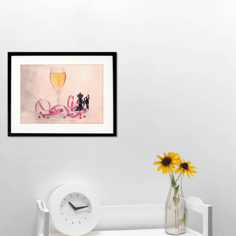 Champagne photography print, funny food art, Champagne Glasses, Living room decor, Wedding, kitchen decor, champagne flutes image 4