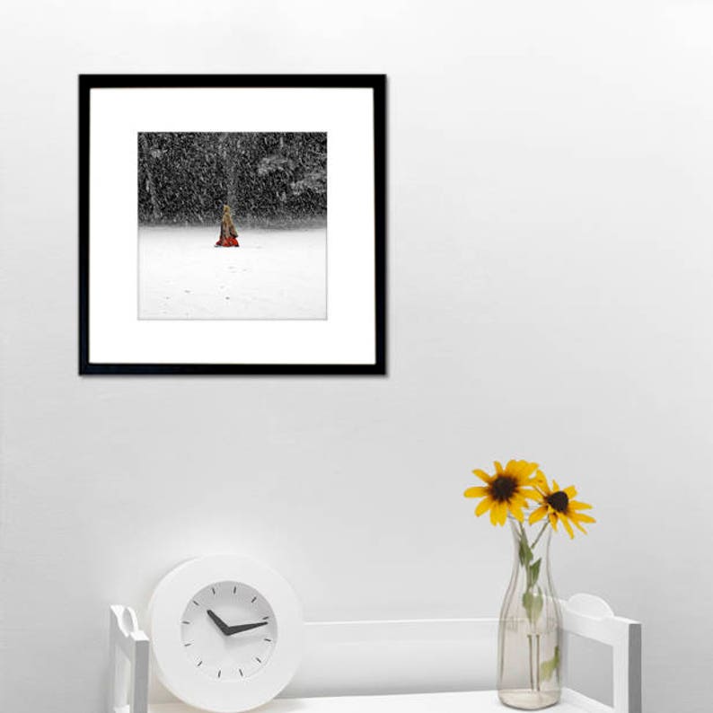 Winter Art, Red Riding Hood, Winter Wonderland, Winter Photography, Snow print, winter photos, red riding, photographydream, yann pendaries image 2