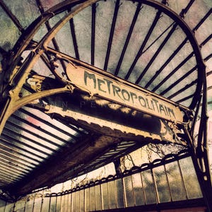Paris photography, Paris Metro decor, Paris metro sign, Steampunk decor, Paris decor, Paris print, photographydream Art nouveau