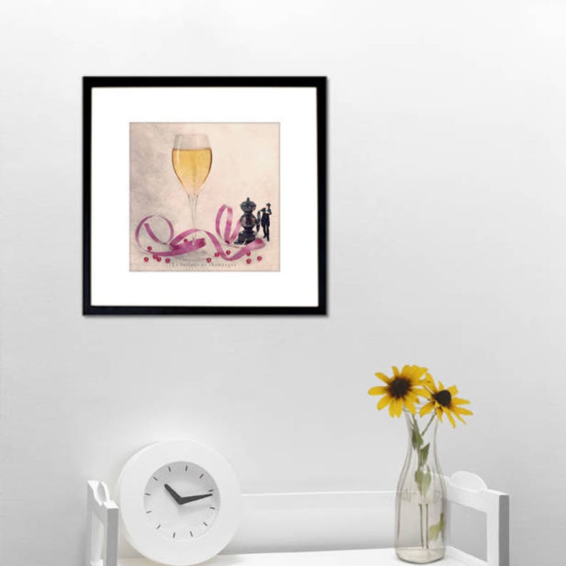 Champagne photography print, funny food art, Champagne Glasses, Living room decor, Wedding, kitchen decor, champagne flutes image 3