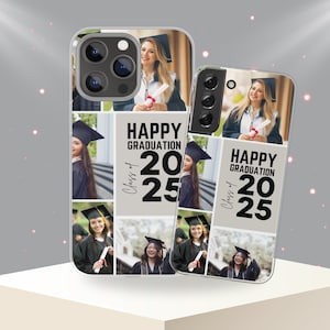 Personalized Picture Collage Phone Case, Custom Graduation Photo Collage Phone Case, iPhone Series Case, Samsung S24 S23 S22 Phone Case