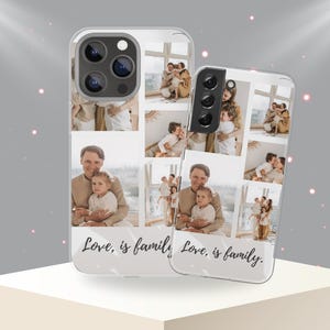 Photo Collage Phone Case, Minimalist Love Is Family Photo Collage Portrait, Custom Photo Phone Case, Photo Collage iPhone and Samsung Case