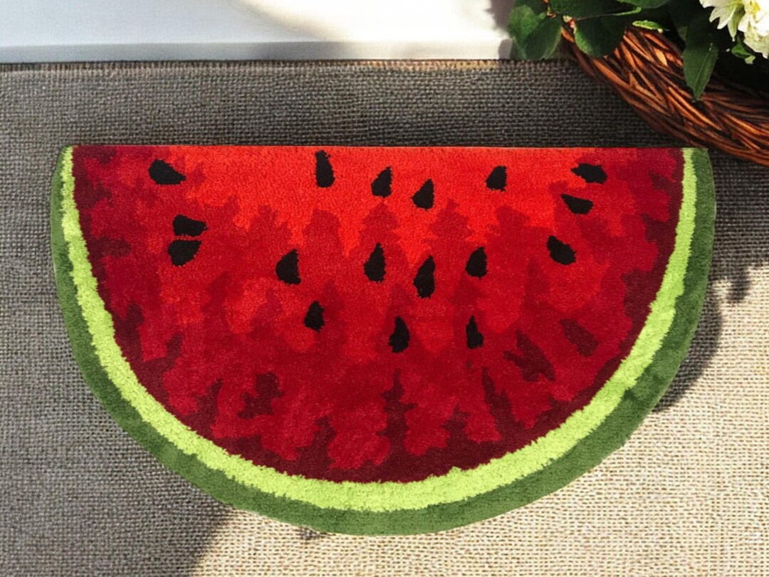 Watermelon Rug, Fruit Mat Fluffy Rug, Doormat Rug, Area Rug, Kitchen ...