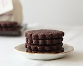 Chocolate shortbread cookies with cardamom and orange, gourmet tea cookies, food gift