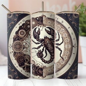 1 of 12 Zodiac Sign Affirmation 20 oz Skinny Tumbler Sublimation Designs bundle PNGs, Astrology Tumbler Wrap PNG, Celestial Signs Astrologer