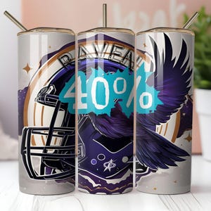 Corbeau 20 oz skinny gobelet Wrap PNG, sport 20 oz gobelet PNG, mascotte Sublimation gobelet PNG en téléchargement numérique, gobelet de football