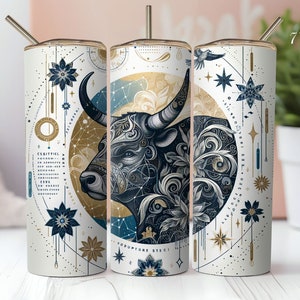 1 of 12 Zodiac Sign Affirmation 20 oz Skinny Tumbler Sublimation Designs bundle PNGs, Astrology Tumbler Wrap PNG, Celestial Signs Astrologer