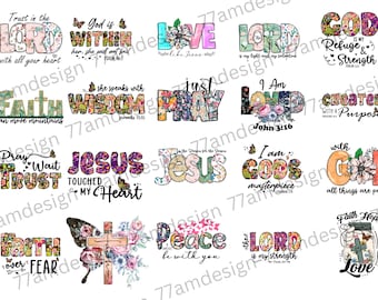 Christian Floral Sublimation Bundle, Sublimation PNG, Religious Sublimation File, Jesus Shirt Png Design, Christian Sublimation Design