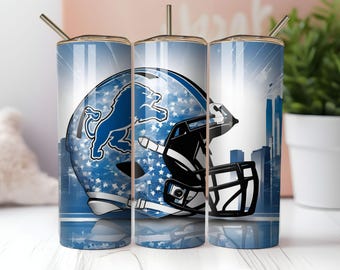 Lion 20oz Skinny Tumbler Wrap PNG and Svg, Sport Mascot Tumbler Seamless Design, 20oz Sublimation Tumbler Digital Download Template