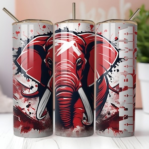 Alabama Mascot Tumbler Wrap: 20oz Skinny Sublimation Design (Digital Download)