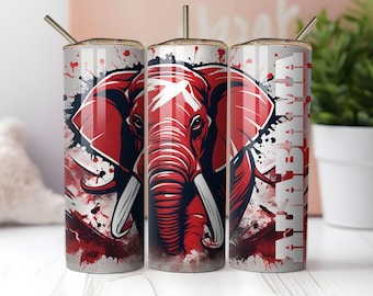 Alabama Mascot Tumbler Wrap: 20oz Skinny Sublimation Design (Digital Download)