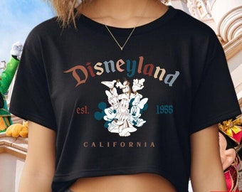 Retro Disneyland California Crop Top, Disneyland Est 1955 Crop Tee, Disney Vacation Shirt, Mickey And Friends Shirt, Disney Tee, Disney Trip