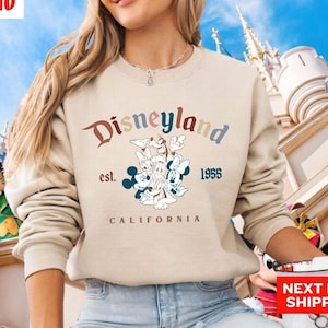 Retro Disneyland Est 1955 California Sweatshirt, Disneyland Sweatshirt, Disney Family Vacation, Family Disneyworld, Disney Trip 2024