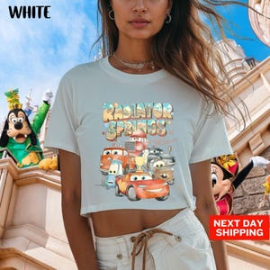 Retro Radiator Springs Cars Movie Crop Top, Lightning McQueen Crop Top, Cars Movie Disney Crop Top, Disney Family Trip Crop Top