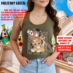 Retro 90s Disney Lion King Vintage Tank Top, Simba Timon Pumbaa Kevin Tank Top, Magic Kingdom Disneyland Holiday Trip 2025