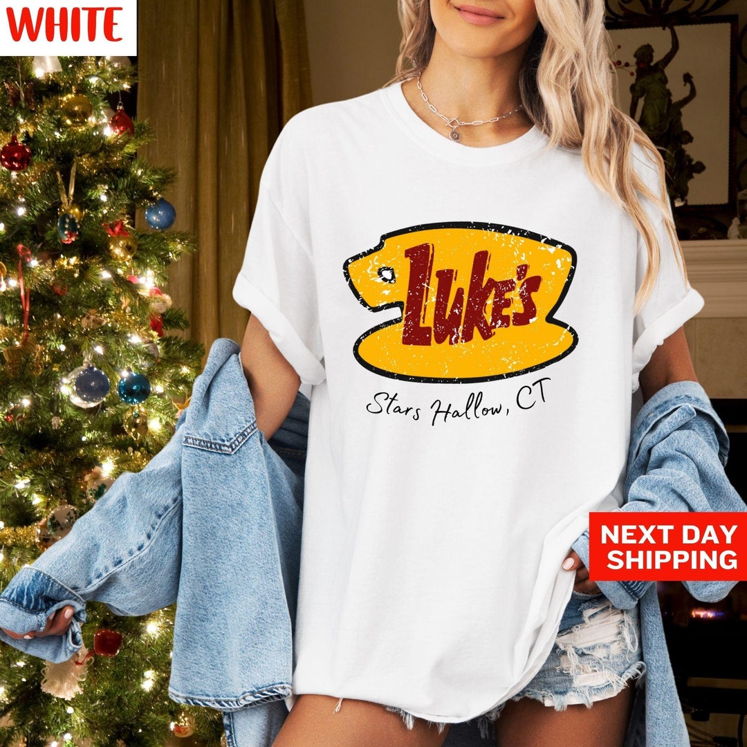 Women's Luke's Diner T-Shirt - Vintage Coffee Logo, Stars Hollow Fan Tee, Cotton Blend