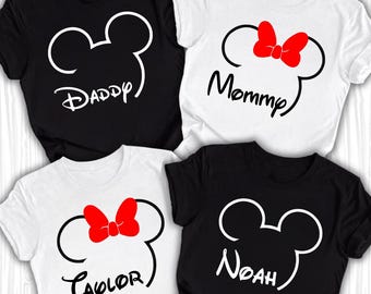 Matching Family Disney Shirts, Custom Disney Trip Tees, Mickey and Minnie Mouse Ears Family Shirts, Personalized Names Disney Shirts Gifts
