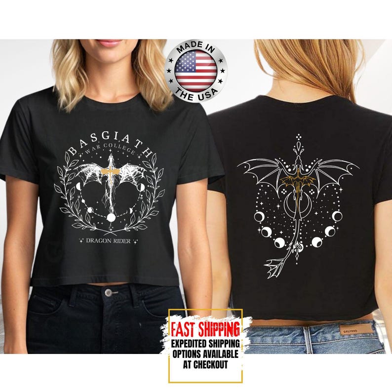 Fourth Wing Crop Top, Basgiath War College Crop Tee, Bookish Crop Tops, Xaden Riorson, Gifts For Readers, Book Lovers Tee bild 1