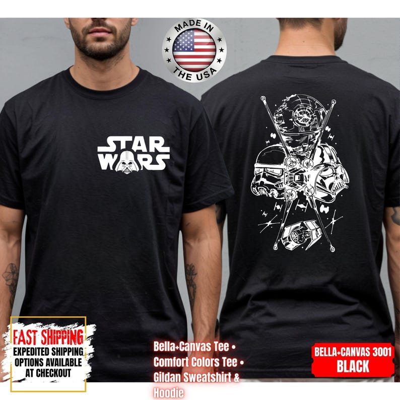 Disney Star Wars Shirt, Mandalorian Sweatshirt, Darth Vader Comfort Colors Shirt, Chewbacca Shirt, Star Jedi Shirt, Luke Skywalker Tee afbeelding 11