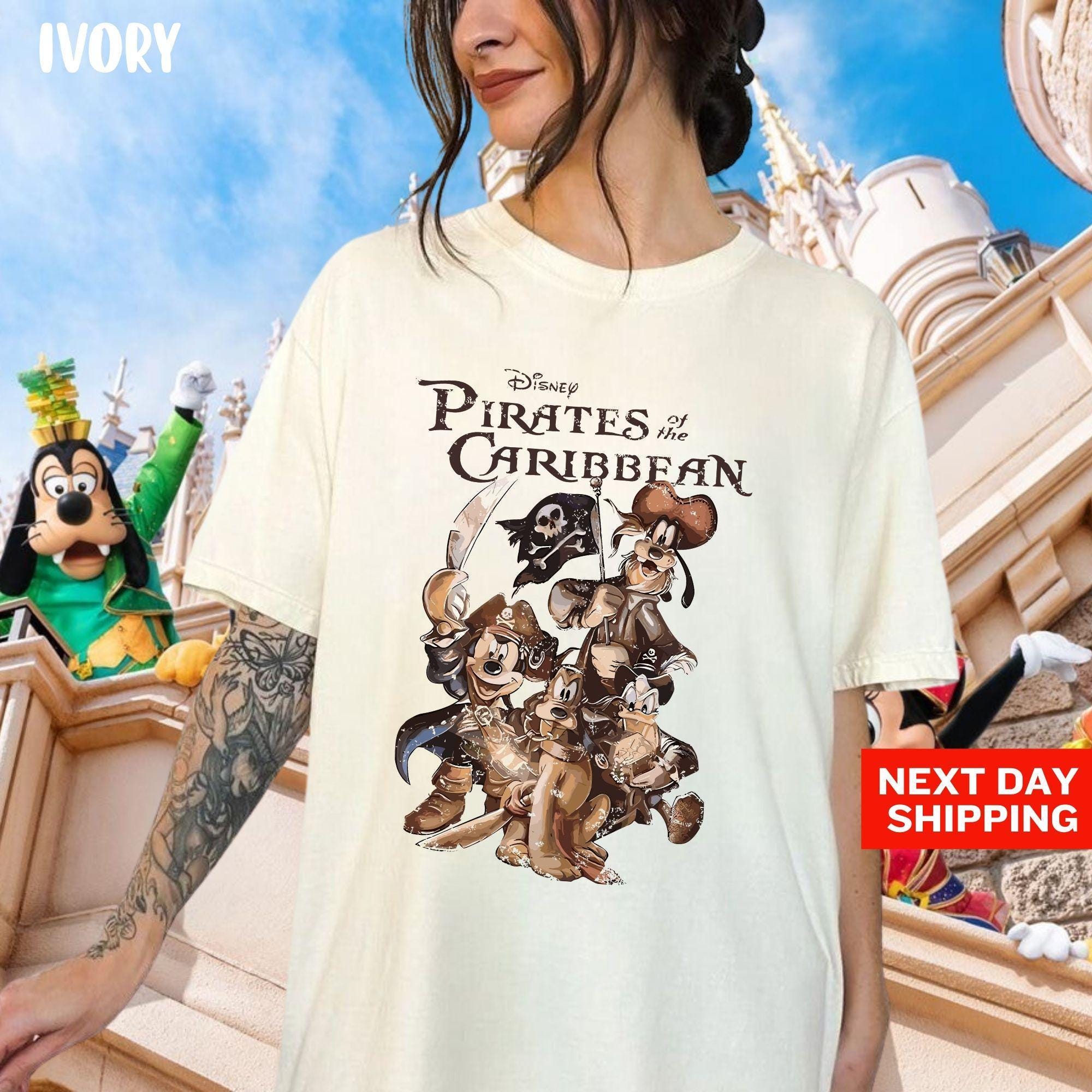 Comfort Colors Vintage Pirates of the Caribbean Disneyworld Shirt, Mickey Pirates Shirt, Disneyworld Trip 2025 Shirt, Mickey Caribbean Shirt