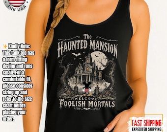 Disney Halloween Mickey Haunted Mansion Tank Top, Mickey Halloween Tank Top, Mickey's Not So Scary Halloween Party,Disneyland Halloween Tank