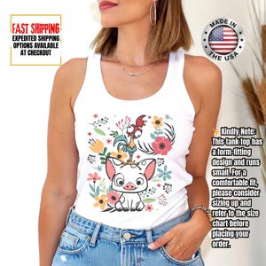 Camiseta sin mangas "Hei Girl Hei Moana", camiseta sin mangas de la princesa Disney Moana, viaje a Disney, camiseta sin mangas grupal de vacaciones en Disneyland imagen 3