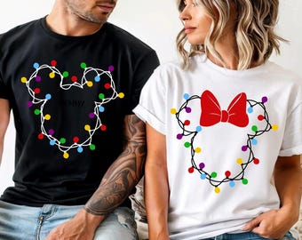 Disney Christmas Lights Shirts, Mickey and Minie Christmas Shirts, Christmas Squad, Disney Christmas Crew, Disney Girls Trip, Disney Family