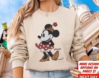 Disney Classic Minnie Mouse Pose Sweatshirt, Minnie Sweatshirt, Disneyland Holiday Vacation Sweatshirt, Disney Retro Sweatshirt