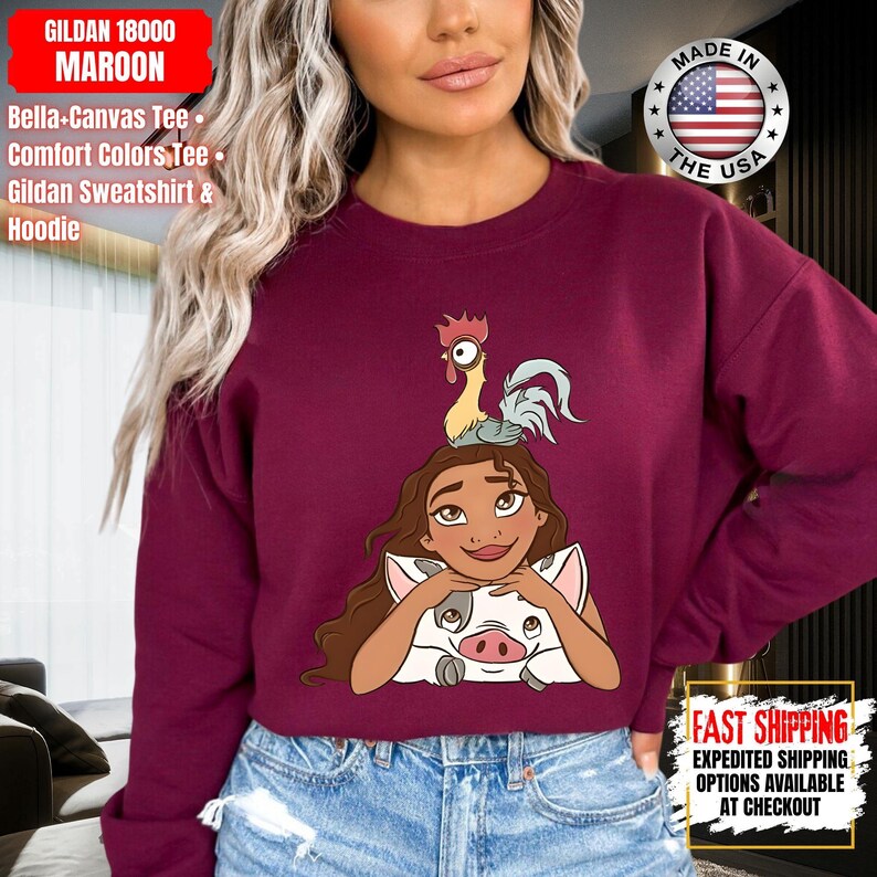 Hei Girl Hei Moana Comfort Colors Shirt, Disney Princess Moana Shirt, Disney Trip Sweatshirt, Disney Toddler Kids Shirts image 15