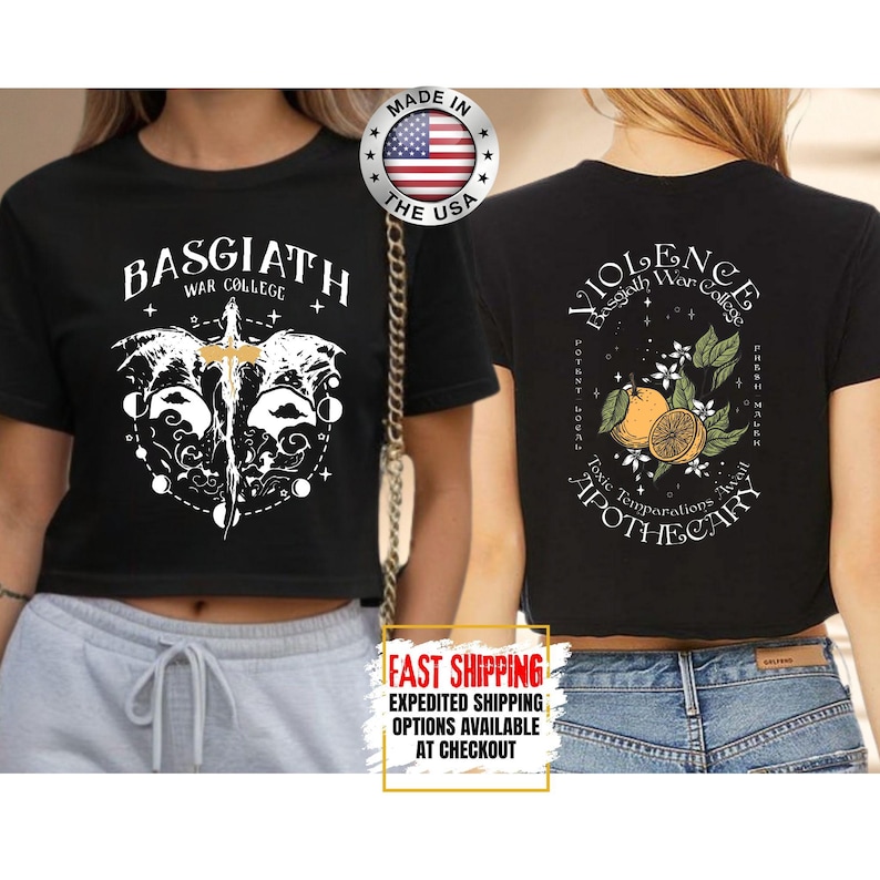Top corto Fourth Wing, camiseta corta Basgiath War College, tops cortos literarios, Xaden Riorson, regalos para lectores, camiseta para amantes de los libros imagen 7