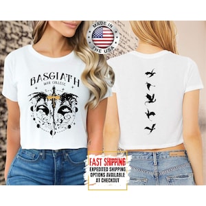 Top corto Fourth Wing, camiseta corta Basgiath War College, tops cortos literarios, Xaden Riorson, regalos para lectores, camiseta para amantes de los libros imagen 6