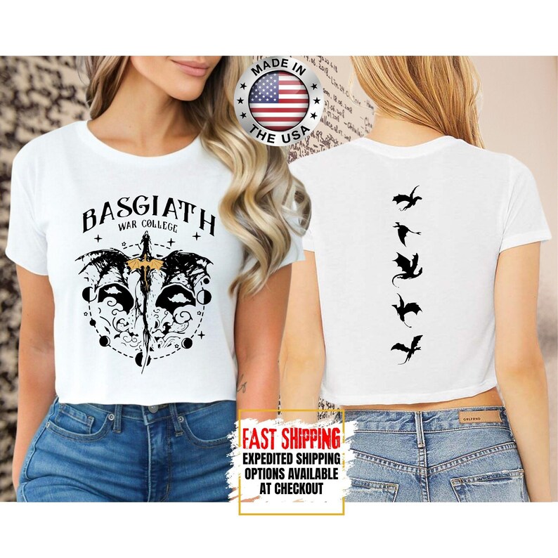 Top corto Fourth Wing, camiseta corta Basgiath War College, tops cortos literarios, Xaden Riorson, regalos para lectores, camiseta para amantes de los libros imagen 6