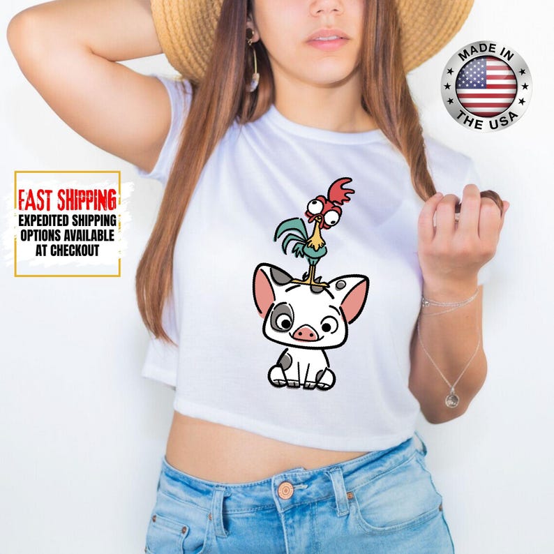 Hei Girl Hei Moana Crop Top, Disney Princess Moana Crop Top, Disney Trip, Disneyland Vacation Group Crop Tee image 2