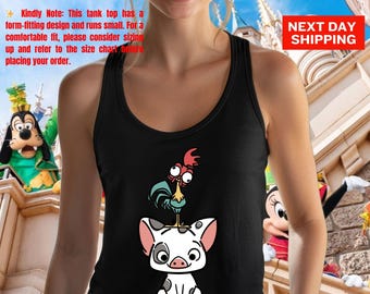 Disney Moana Tank Top, Hei Hei And Pua Floral Tank Top, Magic Kingdom Tank Top, Moana Princess Disneyland Vacation Tank, Floral Moana Tank
