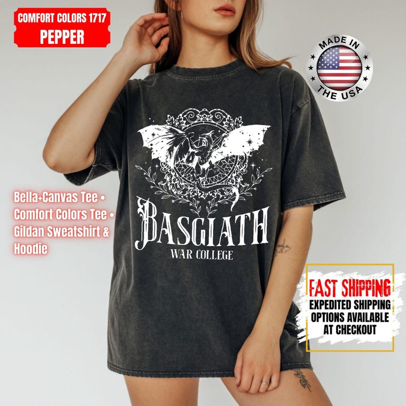 Fourth Wing Comfort Colors Shirt, Basgiath War College Sweatshirt, Bookish Shirt, Xaden Riorson, Gifts For Readers, Book Lovers Tee afbeelding 12