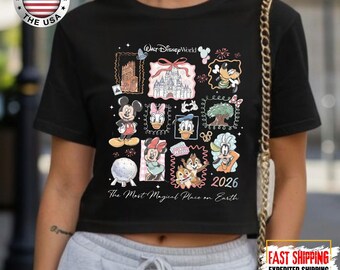 Vintage Mickey Disneyworld Crop Top, Retro Mickey And Friends Crop Top, Walt Disneyworld Crop Top, Disney 2026 Trip Disney Vacation Crop Top