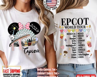 Epcot World Tour Shirt, 2026 Family Vacation Tee, Matching Family Trip Comfort Colors and Bella+Canvas Shirts, Gildan Sweatshirt and Hoodie